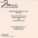 Recitals by Masters and Doctoral students from the University of Colorado